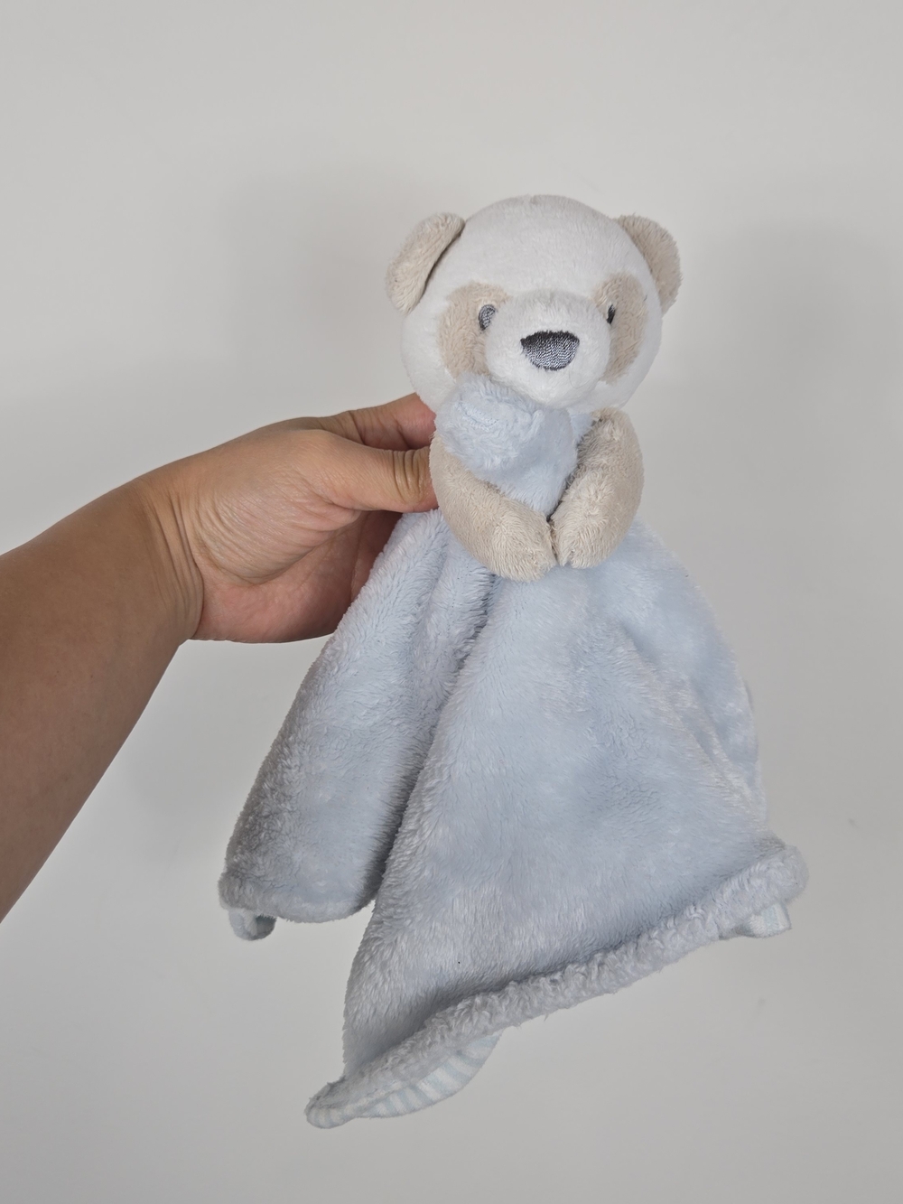 Carters Baby Panda Bear Lovey Security Blanket Blue Plush Teddy Comforter Lovely